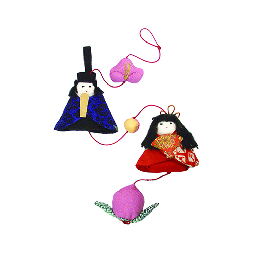 Hina doll hanging decoration, made in Japan, old silk, pure silk, Chikyuya, hanging decoration accessory, lucky decoration