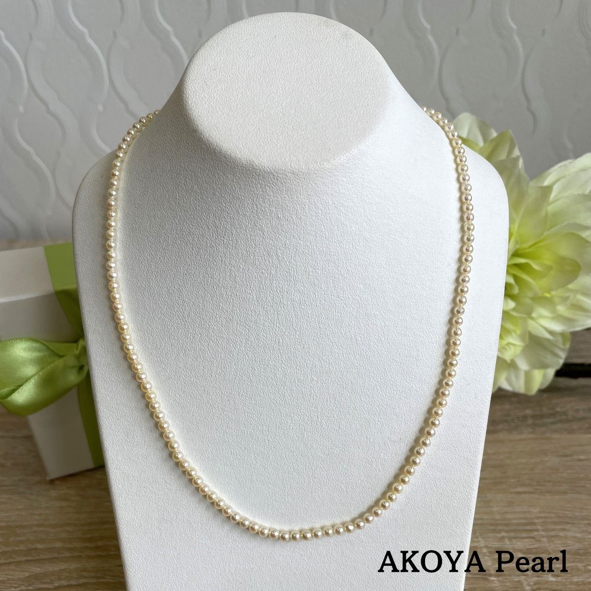 [AKOYA pearl] K18 babypearl necklace appropximately 40cm es-018