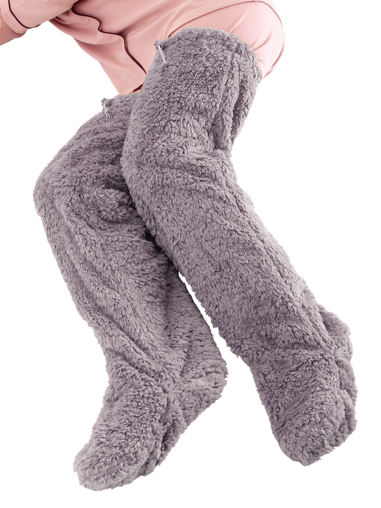 Extreme warmth Room long socks with stoppers Gray L size