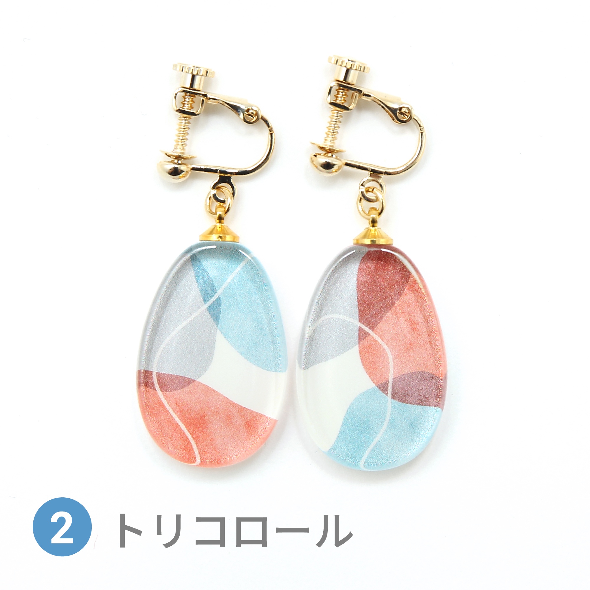 Glass accessories Earring PAINT tricolore drop shape